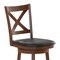 Flash Furniture Felicity Wood Classic Crossback Swivel Bar Height Barstool w/Padded Blk LeatherSoft Seat, Oak ES-UN1-29-OAK-GG - alternate 4